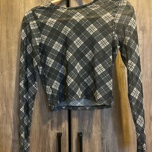 See through plaid top